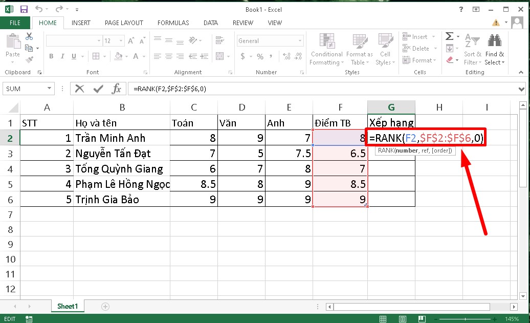 Cách sử dụng bảng xếp hạng
